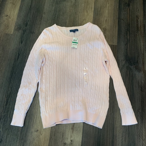 Karen Scott cable crew in blush. NWT. Retsil 46.50‎ - Picture 3 of 7